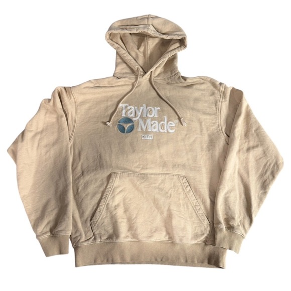 Kith Other - Kith x TaylorMade Embroidered Logo Hoodie Tan Sand Mens Medium KH2656-108
